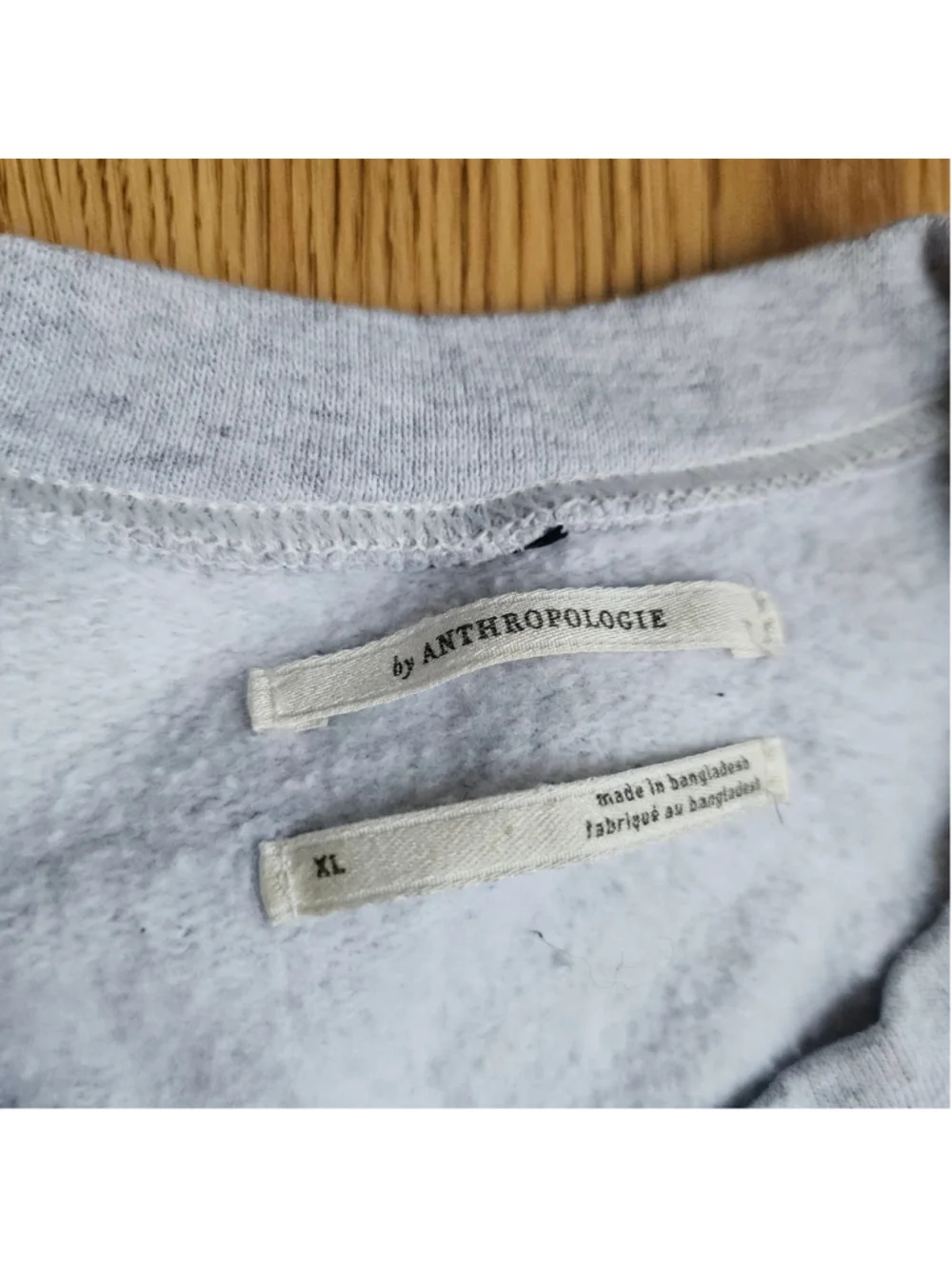 Anthropologie Fiancé Gray Blue Varsity Crewneck Womens XL Sweatshirt